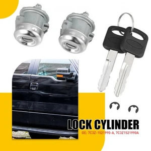 Door Lock Cylinder & Keys Of Set For 2 1999-2016 Ford F250 F350 Super Duty - Picture 1 of 8
