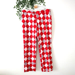 Loud Mouth Men's Red Gray White Argyle Print Golf Pants Size 40 - Picture 1 of 4