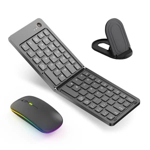 Wireless Bluetooth Keyboard & Mouse Combo, Foldable Mini Portable Typepad for... - Picture 1 of 6