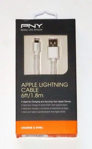 PNY Apple Lightning Charge & Sync Cable MFi-Certified 6' 6-ft (White): Brand NEW - Photo 1 sur 3