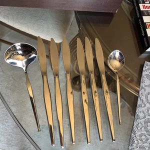 6 Towle GLIMMER Stainless Steel Dinner Knives USA Ladle Sugar Spoon - Picture 1 of 12
