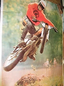 Rare NOS 1972 Motorcross Motorcycle CZ Poster - Foto 1 di 1