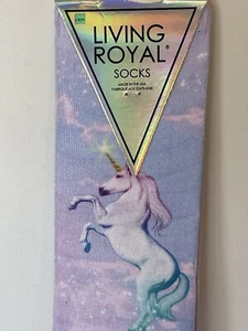 Living Royal Crew Socks Unicorn Dream New One Size Fantasy - Picture 1 of 5