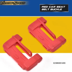 2pcs RED Car Safety Seat Belt Buckle Clips Anti-Scratch Silicon Protector Cover - Picture 1 of 12