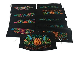 10 Pack of Handmade Embroidered Mexican Fabric Face Masks - Picture 1 of 3