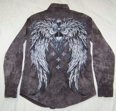 Men's Eighty Eight LS Button Front Shirt - S - Graphics Saint Wings - Image 1 of 4