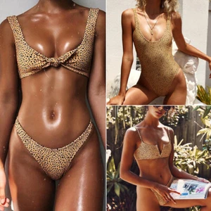 3 Styles Swimsuit Leopard Bikini Women Set Swimwear Bathing Suit Sexy New female - Picture 1 of 22