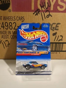 Hot Wheels 1998,'67 CAMARO #725, Race Team Series IV 1/4, blu con 5Sp, base malese - Foto 1 di 5