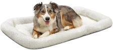 White Fleece 42''X26'' Large Pets Pads Dog Bed Cat Bed With Comfortable Bolster
