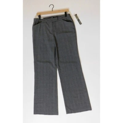 NWT!! NICOLE MILLER New York Black Plaid Dress Pants Perfect Fit Easy Care 10 - Image 1 of 4