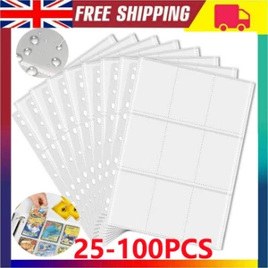 25-100 Sheets A4 Double-Sided 9-Pocket Pages Trading Card Sleeves Pages Collect - Picture 1 of 15