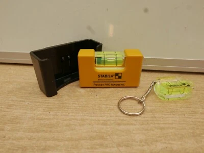 STABILA 17768 PRO MAGNETIC POCKET SPIRIT LEVEL + BELT CLIP + KEY RING LEVEL - Image 1 of 2