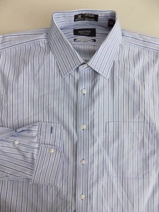 NORDSTROM Herren Oberhemd Größe 16,5 34 blau gestreift traditionelle Passform - Bild 1 von 4