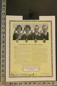1923 MEDICAL OPTICAL GLASSES WELLSWORTH SOUTHBRIDGE DOCTOR HEALTH THUMB AD ST74 - Picture 1 of 1