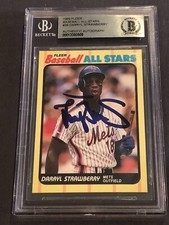 DARRYL STRAWBERRY Signed 1989 FLEER ALL-STARS Card #39 Beckett Authenticated BAS