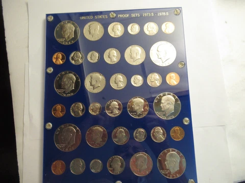 1973-1978 US Mint Proof Sets, acrylic holder Cover
