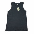Exist Muscle Tank Top Mens M Medium Charcoal Raw Sleeves Crew Neck Sleeveless