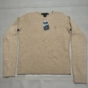NEW Ralph Lauren Women Black Label Wool/Cashmere Pony Preppy Slim Sweater-L-8428 - Picture 1 of 11