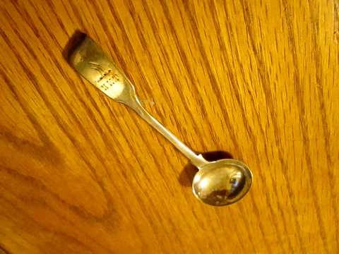 STERLING SILVER SALT CELLAR SPOON 4" MARKED Cover
