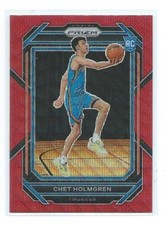 2022/23 Prizm-Chet Holmgren Red Wave Rookie #266-Oklahoma City Thunder