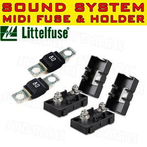 2 FUSIBLES DE PERNO MIDI 80AMP + SOPORTES DE FUSIBLE PARA BATERÍA DUAL Y MEGA SISTEMA DE SONIDO - Imagen 1 de 4