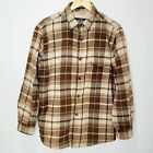 Woolrich Fleece Lined Flannel Shirt Jacket Adult Medium Brown Plaid Workwear