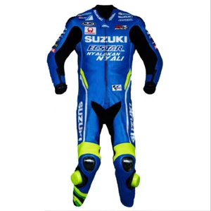 Tuta da equitazione Suzuki moto/moto da corsa in pelle protetta tuta da uomo - Foto 1 di 4
