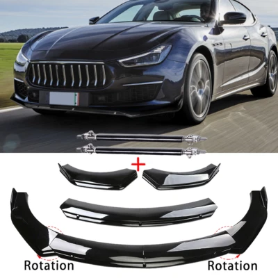 Front Bumper Lip Splitter Spoiler Body Kit Gloss  For Maserati Gran Turismo - Image 1 of 4