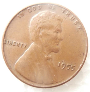 1955 WHEAT PENNY ERROR "Cud or Die Chip & Die Crack" - Picture 1 of 5