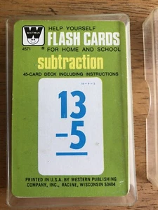 Vintage Whitman Help Yourself Subtraction Flash Cards With Case 4571 USA - Picture 1 of 14