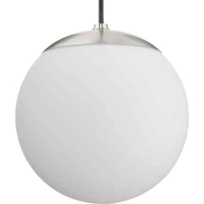 Progress Lighting Atwell Brushed Nickel Opal Globe Small Hanging Pendant Light - Image 1 of 4