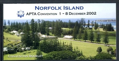 Convención APTA de la Isla Norfolk 2002 ($2 NUFFKA Kingfisher) folleto de estampillas MUH Foto 1 de 2