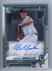 2021 Michael Morales 1st Bowman Chrome Prospect Autograph #CDA-MMO Mariners! - Picture 1 of 2
