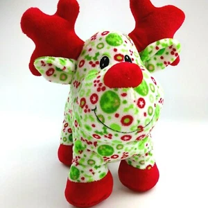Juguetes de fiesta de felpa de 16" con estampado navideño de renos de pie - Imagen 1 de 7