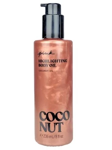 VICTORIA'S SECRET PINK COCONUT HIGHLIGHTING SHIMMER BODY OIL 8 oz NEW - Picture 1 of 1