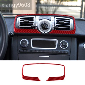 Red Carbon Fiber Center Air Vent Outlet Panel Trim For Benz Smart Fortwo 2011-15 - Picture 1 of 9