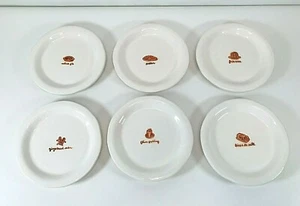 Williams Sonoma 6 Holiday Dessert Plates Ceramic Mince Fruit Plum Pudding 6.25"  - Picture 1 of 11