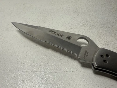 Spyderco C07PS Police Folding Knife 4" Plain/Serrated Blade - Image 1 of 4