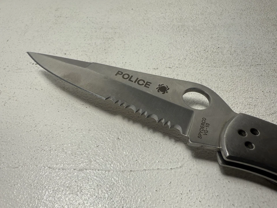 Spyderco C07PS Police Folding Knife 4" Plain/Serrated Blade - Image 1 of 4