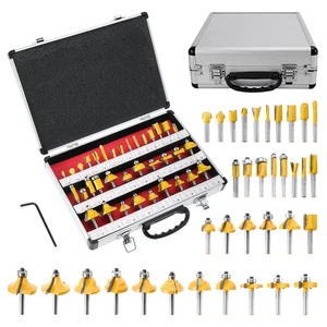 35 Piece Router Bit Set 1/4" Shank Tungsten Carbide Edges Engraving Milling Set - Picture 1 of 9