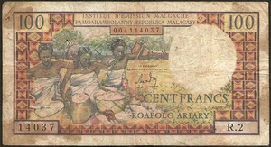 Madagascar - Bank Note Of 100 Francs 1964 ! P#57 - Picture 1 of 2