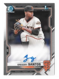 2021 Bowman Chrome 1st - Prospect Autographs Gregory Santos #CPA-GS - Picture 1 of 3