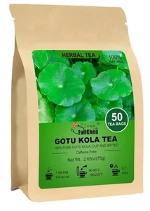 Té FullChea Gotu Kola 50 bolsitas de té hojas secas con antioxidantes apoyo enfoque - Imagen 1 de 7