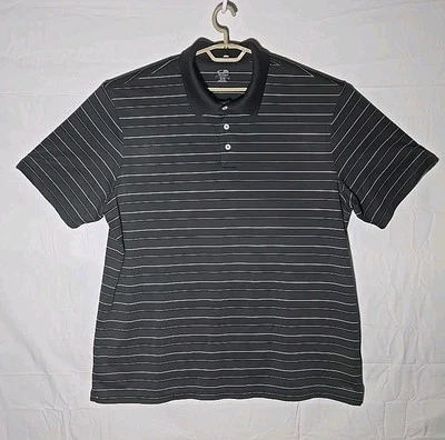 Champion C9 Short Sleeve Polo Golf Shirt Gray Striped 2XL XXL Big & Tall - Image 1 of 4