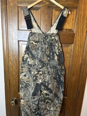 VTG Mossy Oak Bib Overalls Mens Med/Large USA Made Hunting Realtree Camo 38x33 - Image 1 of 4
