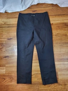 J JILL Essential Black Cotton Stretch Pants Size 10P Pull On Slim Ankle Pockets - Picture 1 of 5