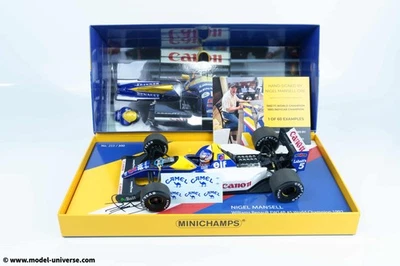 Hand-Signed Minichamps 1:18 Williams Renault FW14B #5 Nigel Mansell F1 World ... - Image 1 of 2