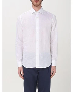 Eleventy Linen Long Sleeve Dress Shirt Men White - Picture 1 of 11