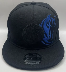 Dallas Maverics Hat Cap Snapback New Era Logo Black Blue 9FIFTY Brand New - Picture 1 of 5