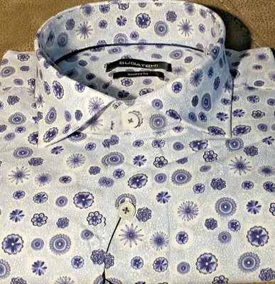 NWT Bugatchi men's Size L long sleeve button down shirt Abstract Random Circular - Image 1 of 4